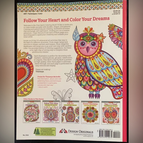 Free Spirit Adult Coloring Book $5 OBO - Picture 2 of 2